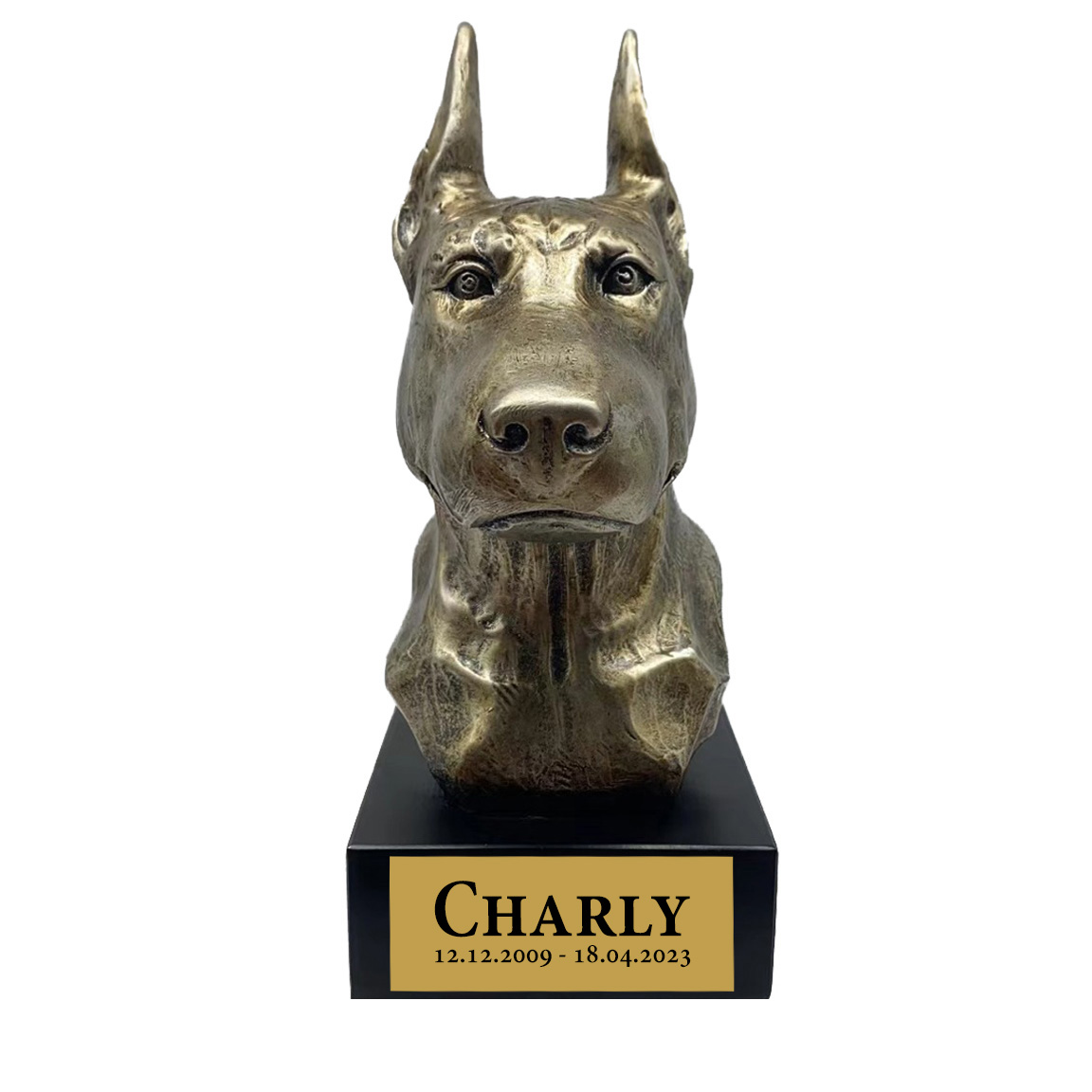 Bronze Hund Statue 16 "Dobermann"
